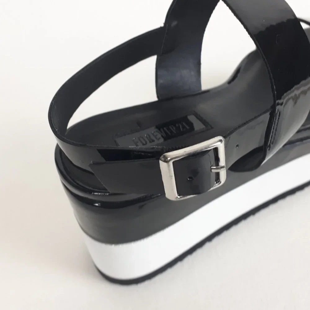 Forever 21 Monochrome Platform Sandals - Picture 15 of 16